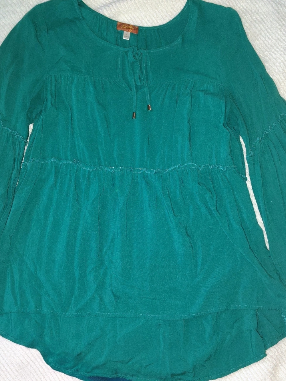 Scully Teal Tiered Peasant Tunic